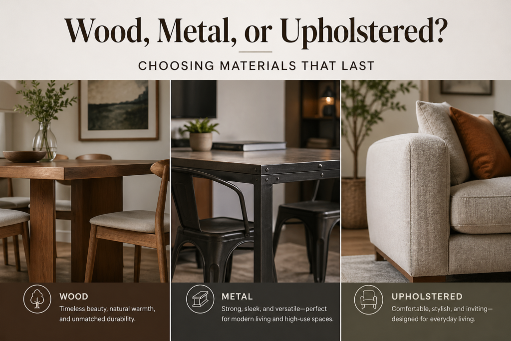 Wood, Metal, or Upholstered? Choosing Materials That Last