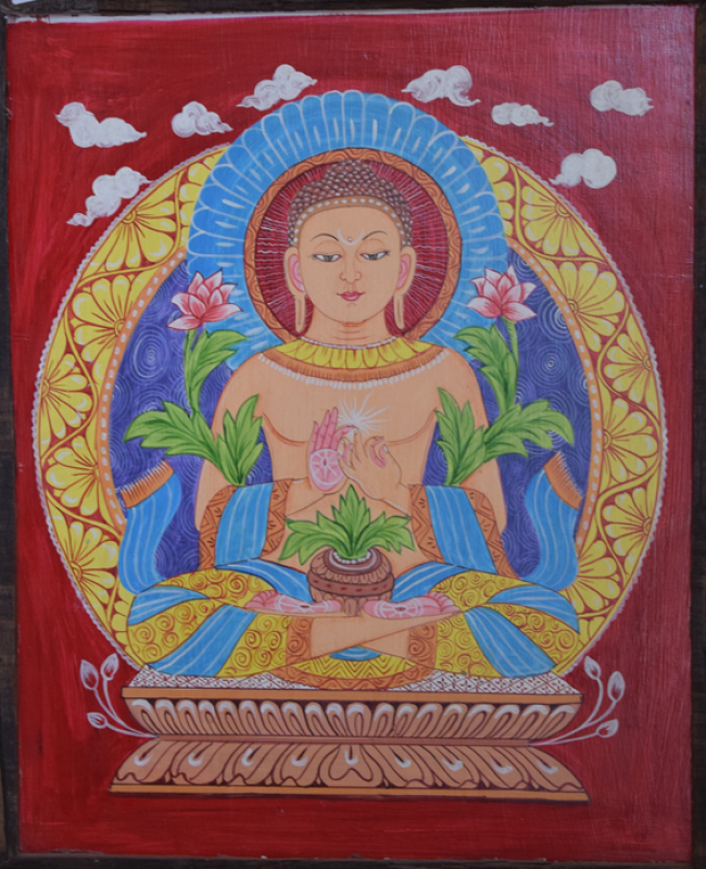 Buddha painting on wood